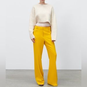 ZARA NWT  Textured Flare Trousers Pant